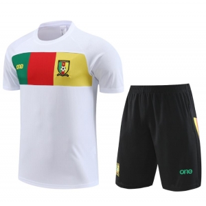 Camiseta Le Coq Sportif Camerún Pre-Match 23/24 Blanco + Pantalones